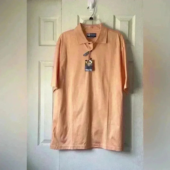 Jos. A Bank Leadbetter Gold NWT peach polo short Shirt SIZE Large - Picture 3 of 10